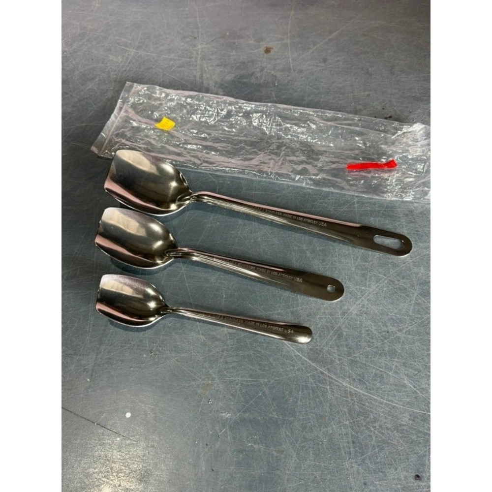 Richcraft Stainless Steel Square Serving Spoons Set of 3 USA